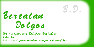 bertalan dolgos business card